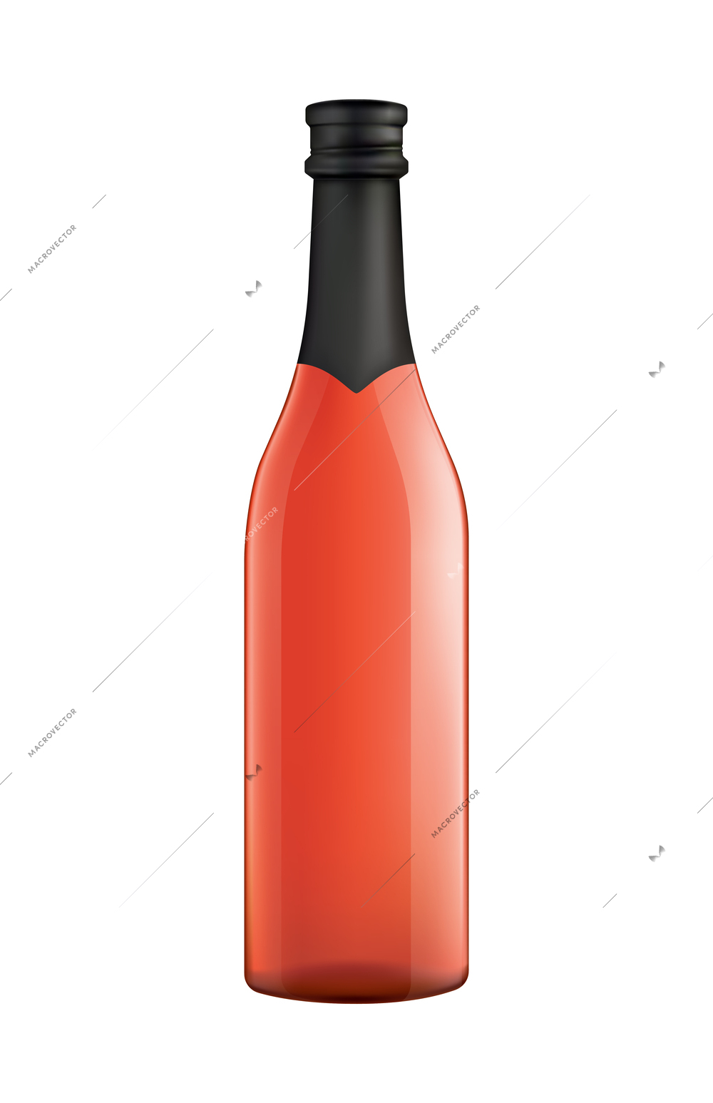 Wine realistic composition with isolated image of bottled alcohol on blank background vector illustration