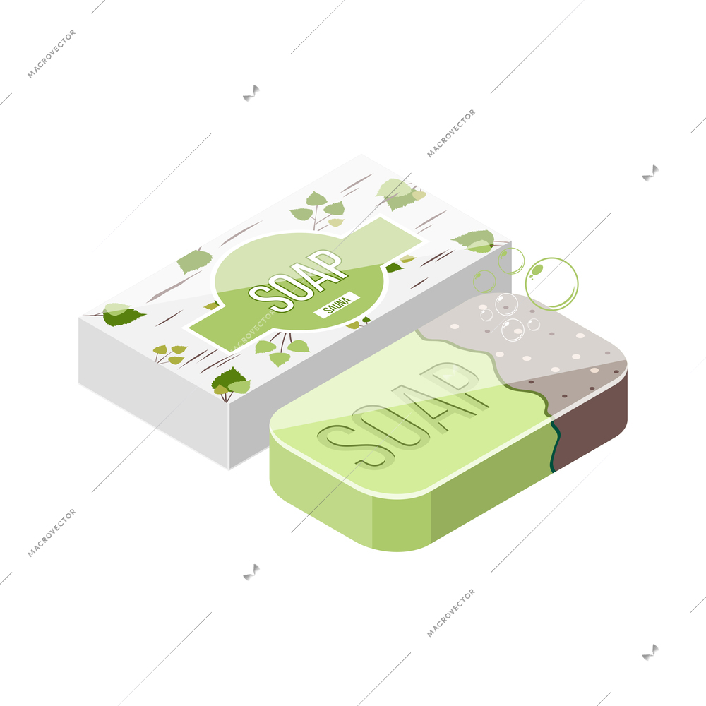 Personal hygiene isometric composition with isolated icons of hygienic products on blank background vector illustration