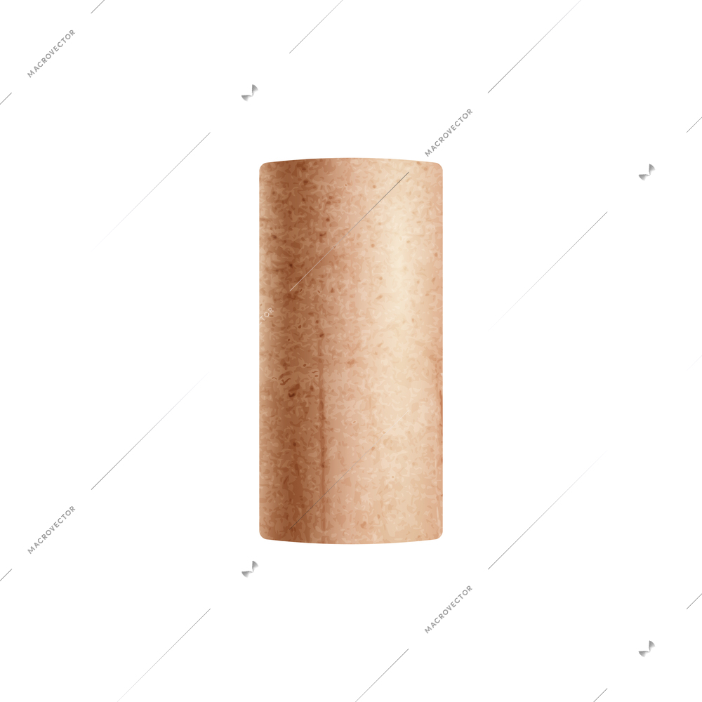 Wine realistic composition with isolated image of cork on blank background vector illustration