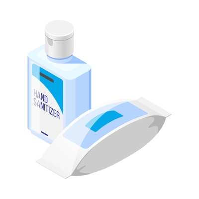 Personal hygiene isometric composition with isolated icons of hygienic products on blank background vector illustration