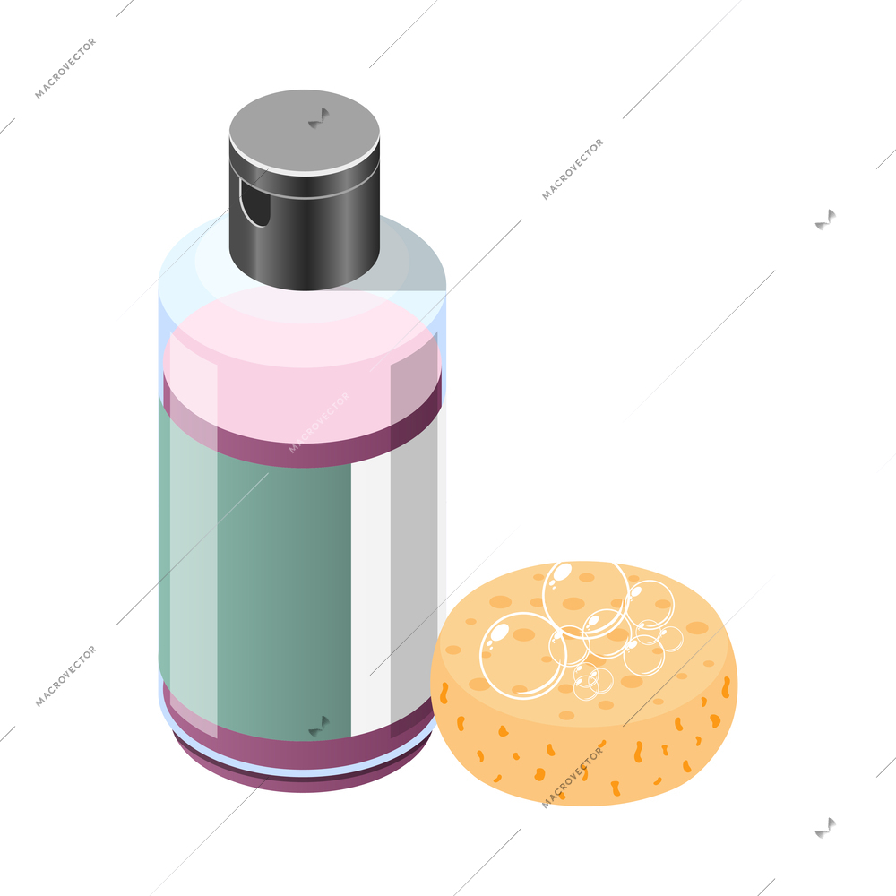 Personal hygiene isometric composition with isolated icons of hygienic products on blank background vector illustration