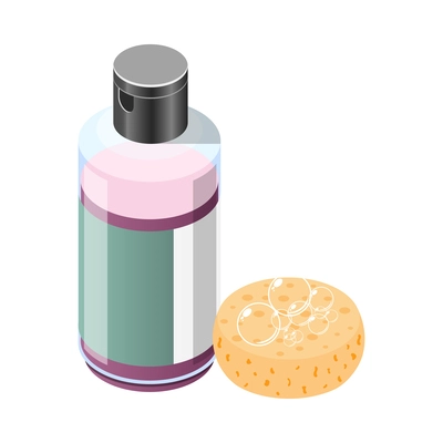 Personal hygiene isometric composition with isolated icons of hygienic products on blank background vector illustration