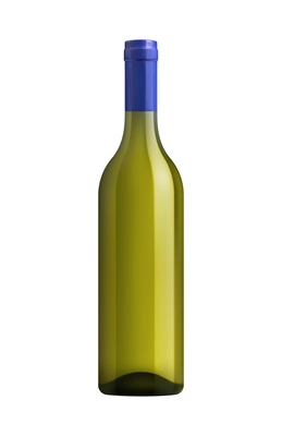 Wine realistic composition with isolated image of bottled alcohol on blank background vector illustration