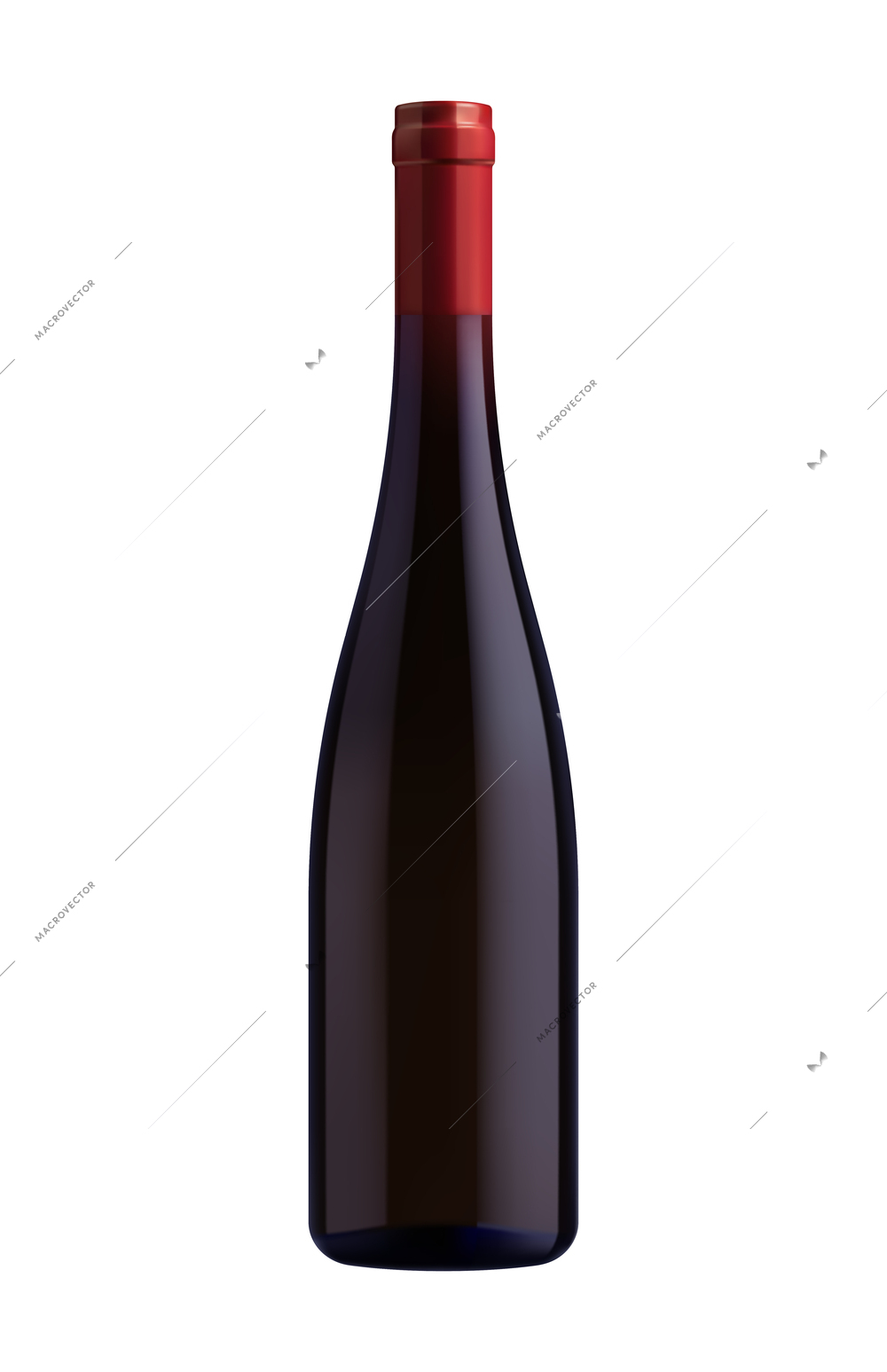Wine realistic composition with isolated image of bottled alcohol on blank background vector illustration