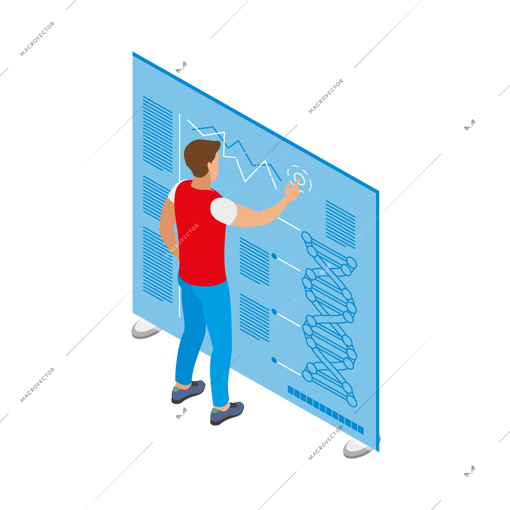 Digital gadget evolution isometric composition with isolated computer technology icons with people vector illustration