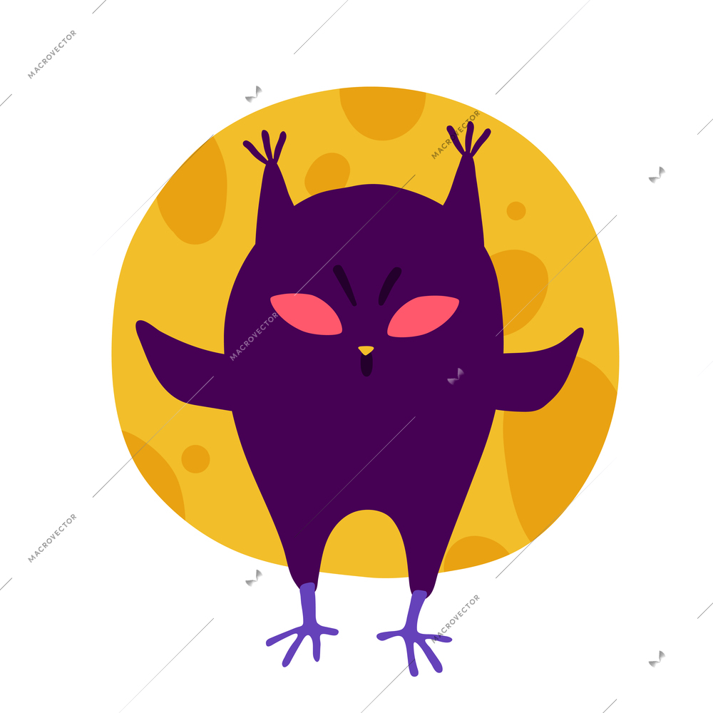 Emotion stickers owl composition with isolated cartoon style character of bird on blank background vector illustration