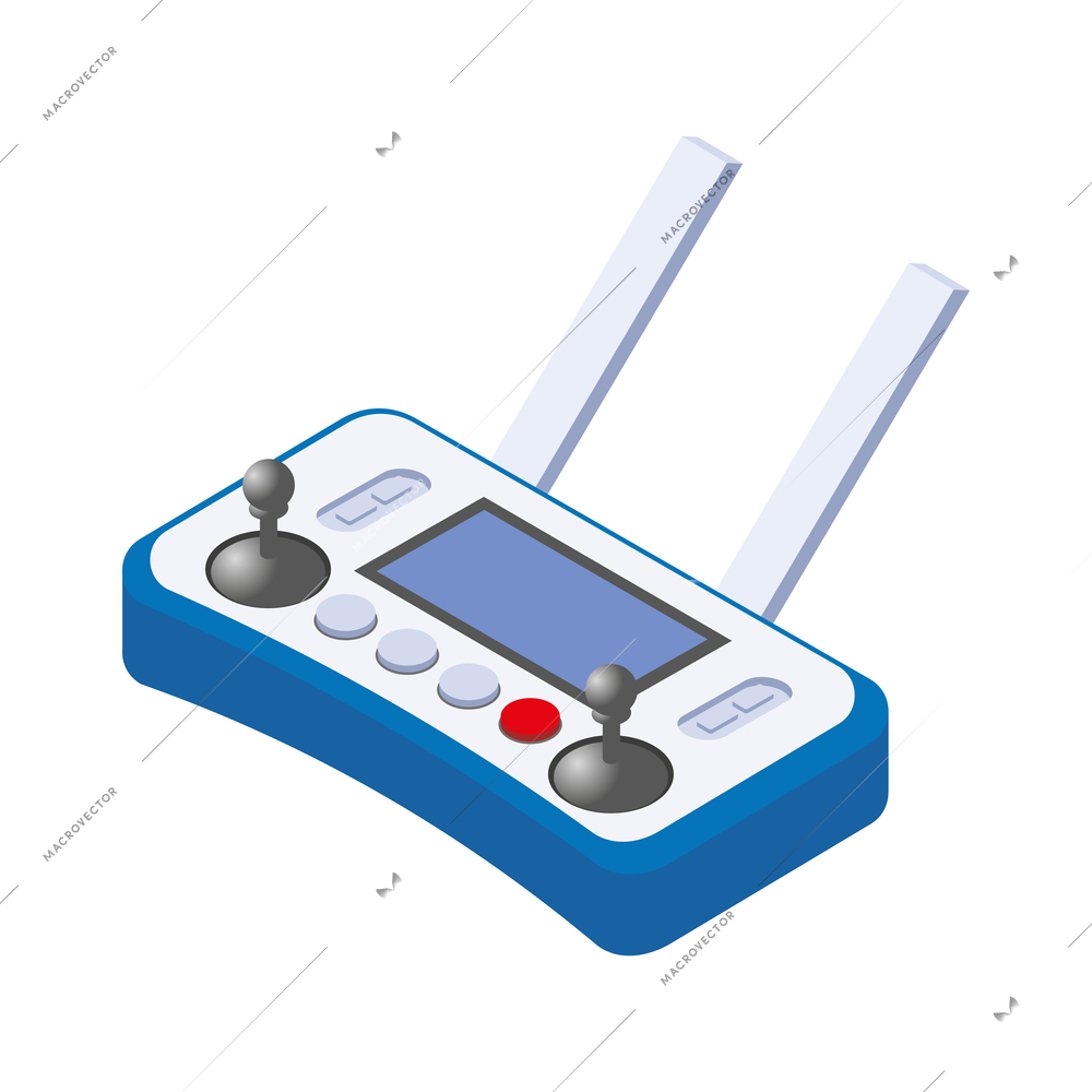 Digital gadget evolution isometric composition with isolated computer technology icons vector illustration