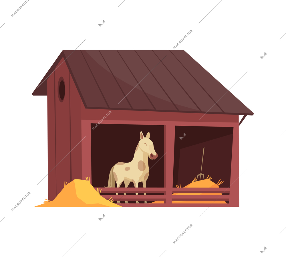 Equestrian sport composition with isolated cartoon style icons on blank background vector illustration