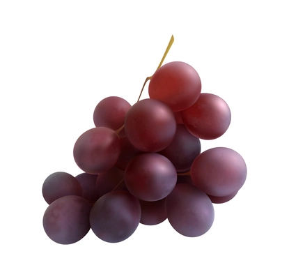 Wine realistic composition with isolated image of grapes on blank background vector illustration