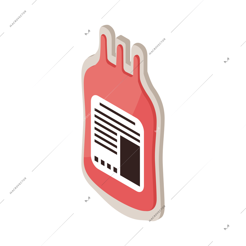 Isometric blood donor composition with isolated medical image on blank background vector illustration