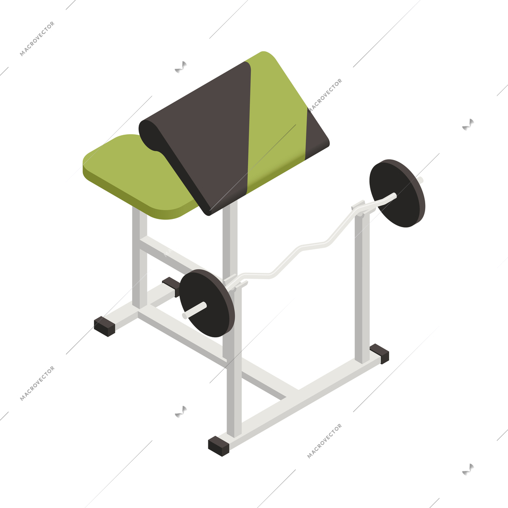 Sport shop isometric composition with isolated icon of item for sale on blank background vector illustration