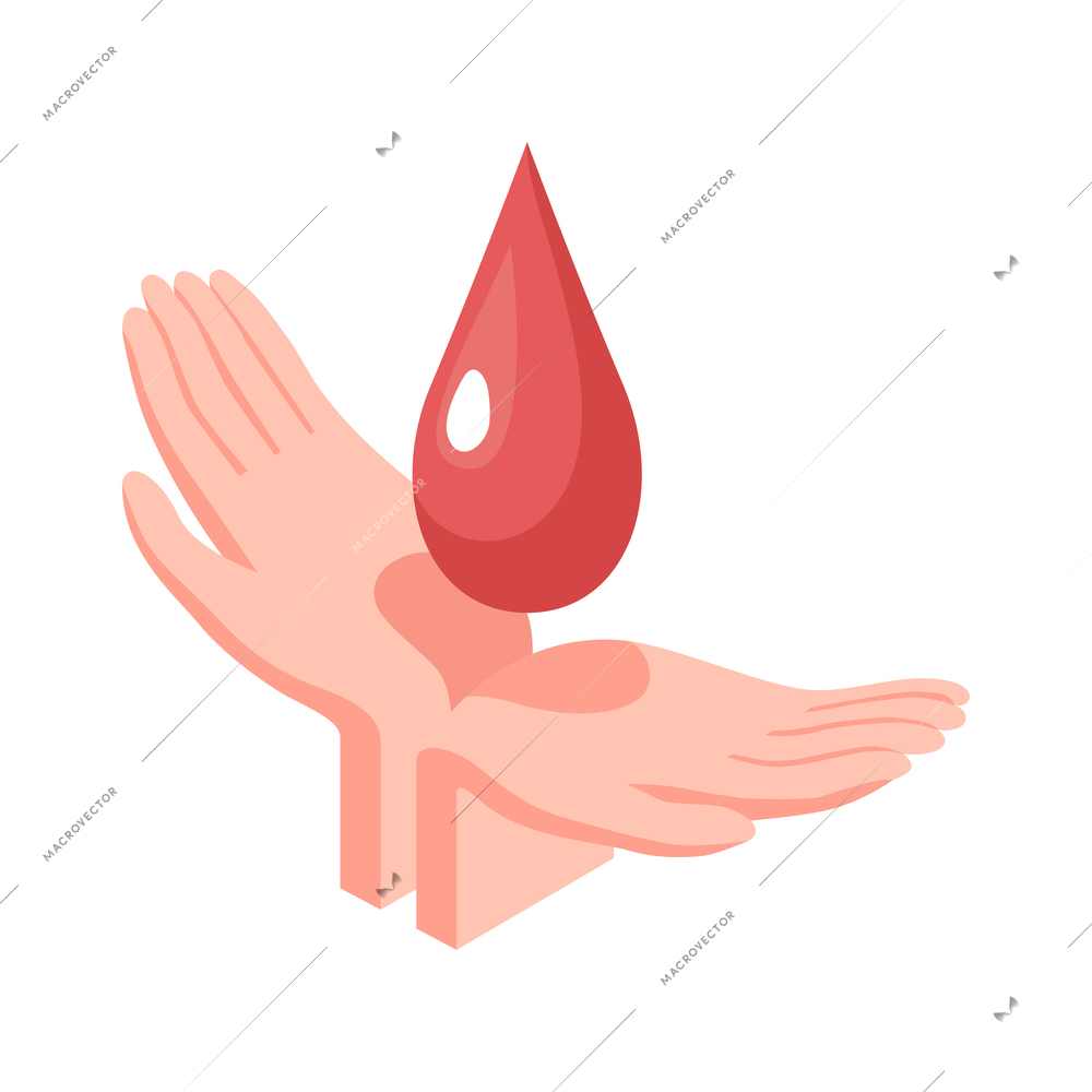 Isometric blood donor composition with isolated medical image on blank background vector illustration