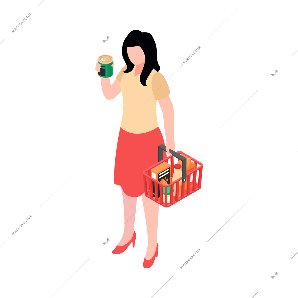 Isometric daily routine composition with faceless human character on blank background vector illustration