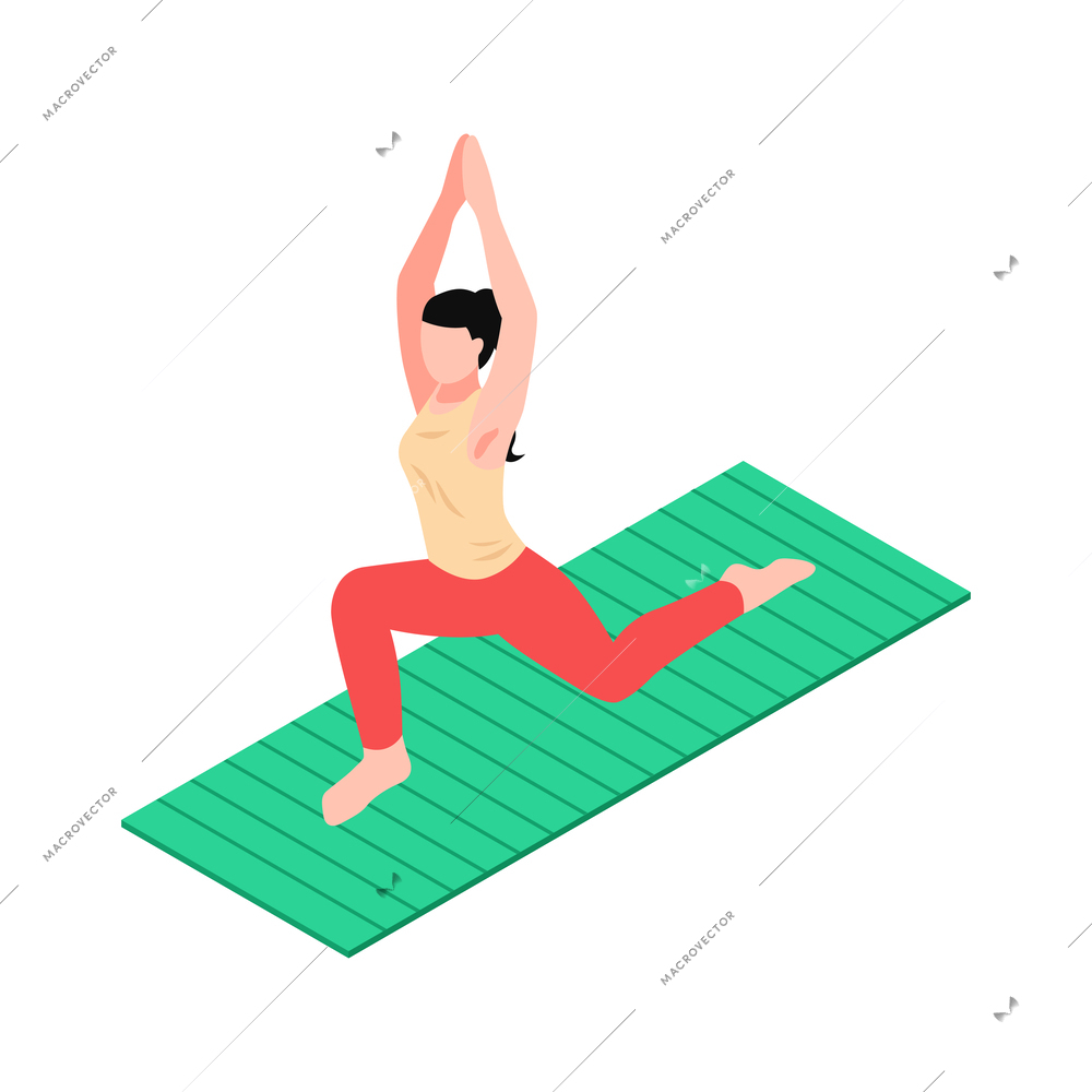 Isometric daily routine composition with faceless human character on blank background vector illustration