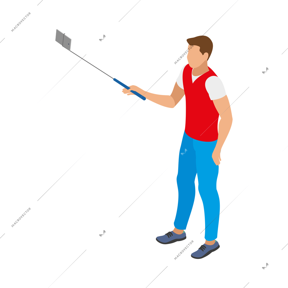 Digital gadget evolution isometric composition with isolated computer technology icons with people vector illustration