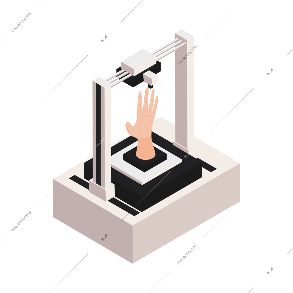 Modern medical technology isometric composition with icons of futuristic utilities on blank background vector illustration