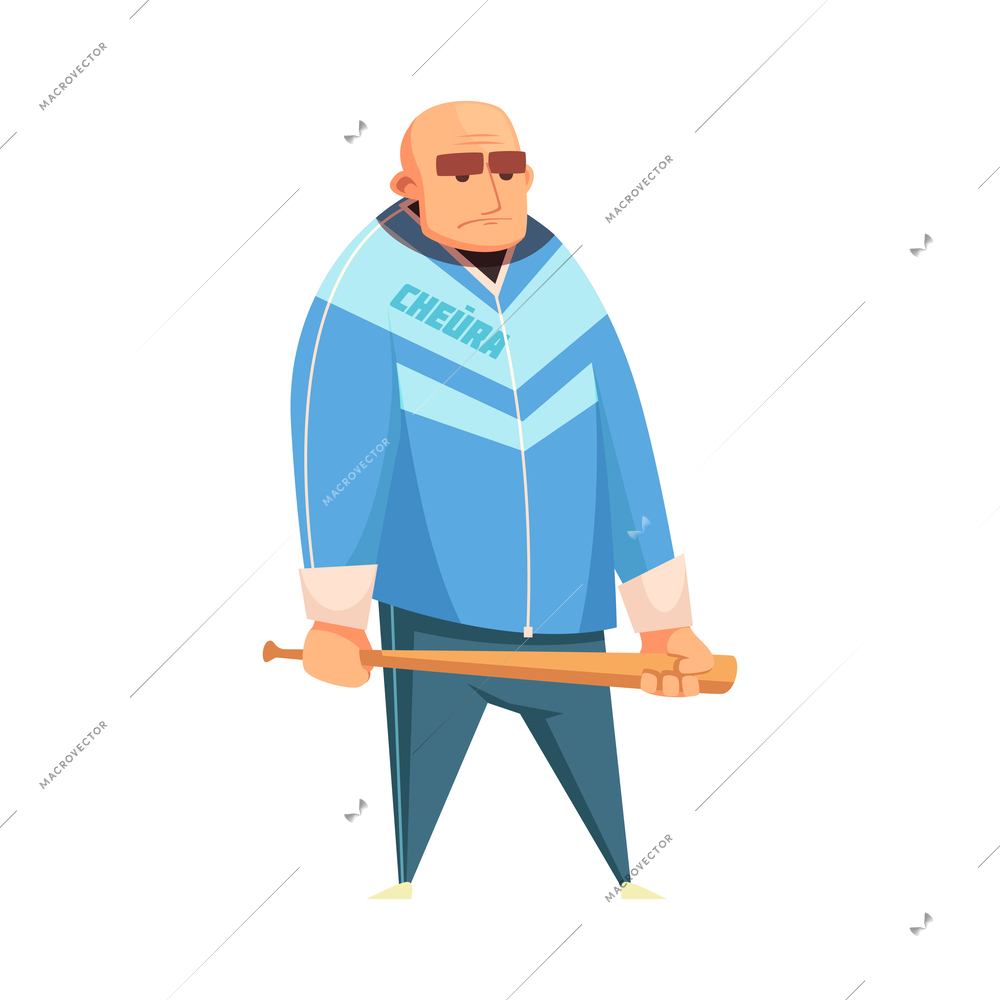 Criminal character composition with isolated cartoon style human character on blank background vector illustration