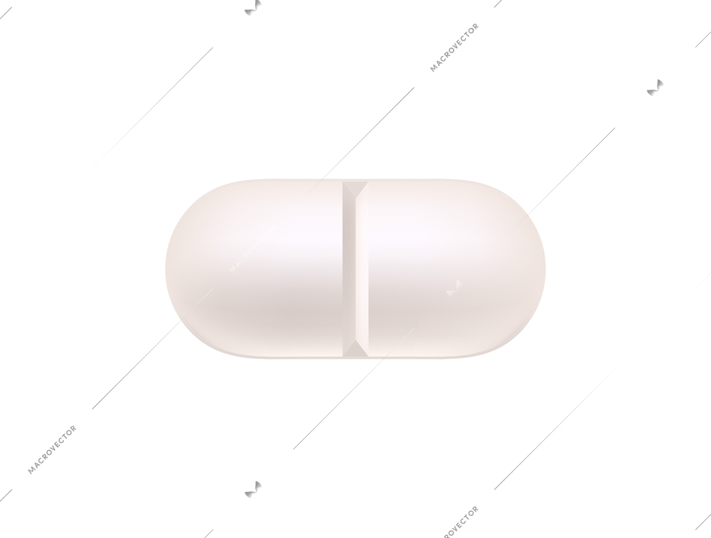 Medicine pills realistic composition with isolated top view image of medication drug vector illustration