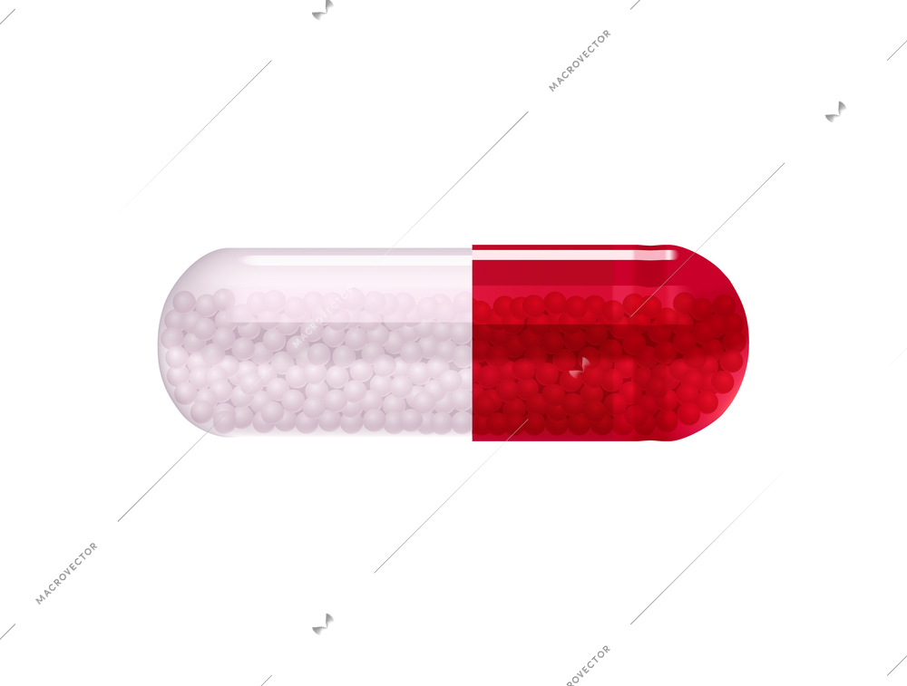 Medicine pills realistic composition with isolated top view image of medication drug vector illustration