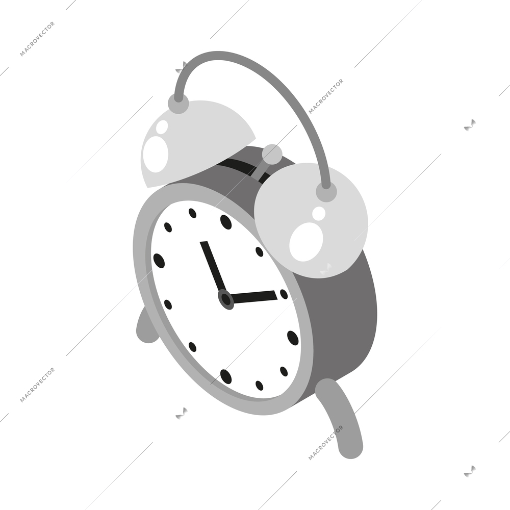 Isometric deadline composition with isolated time management icon on blank background vector illustration