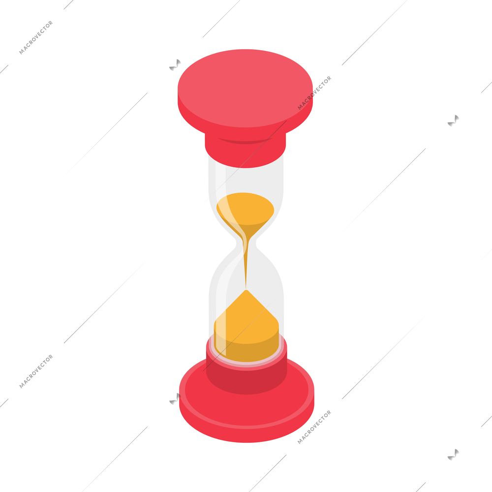 Isometric deadline composition with isolated time management icon on blank background vector illustration