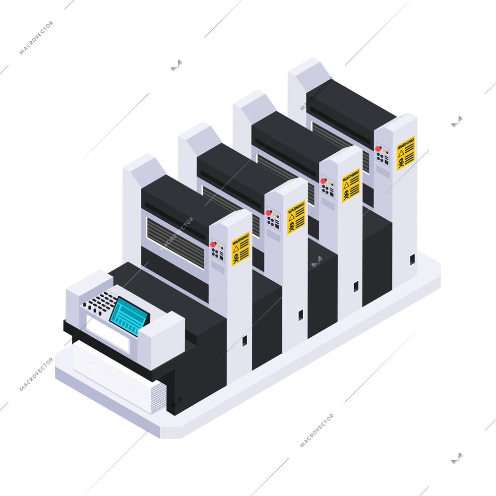 Advertising agency isometric people composition with ad material icons vector illustration