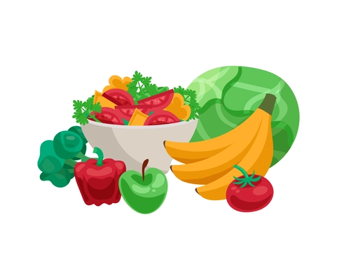 Diet composition with isolated icons of basic nutrition good health and losing weight vector illustration