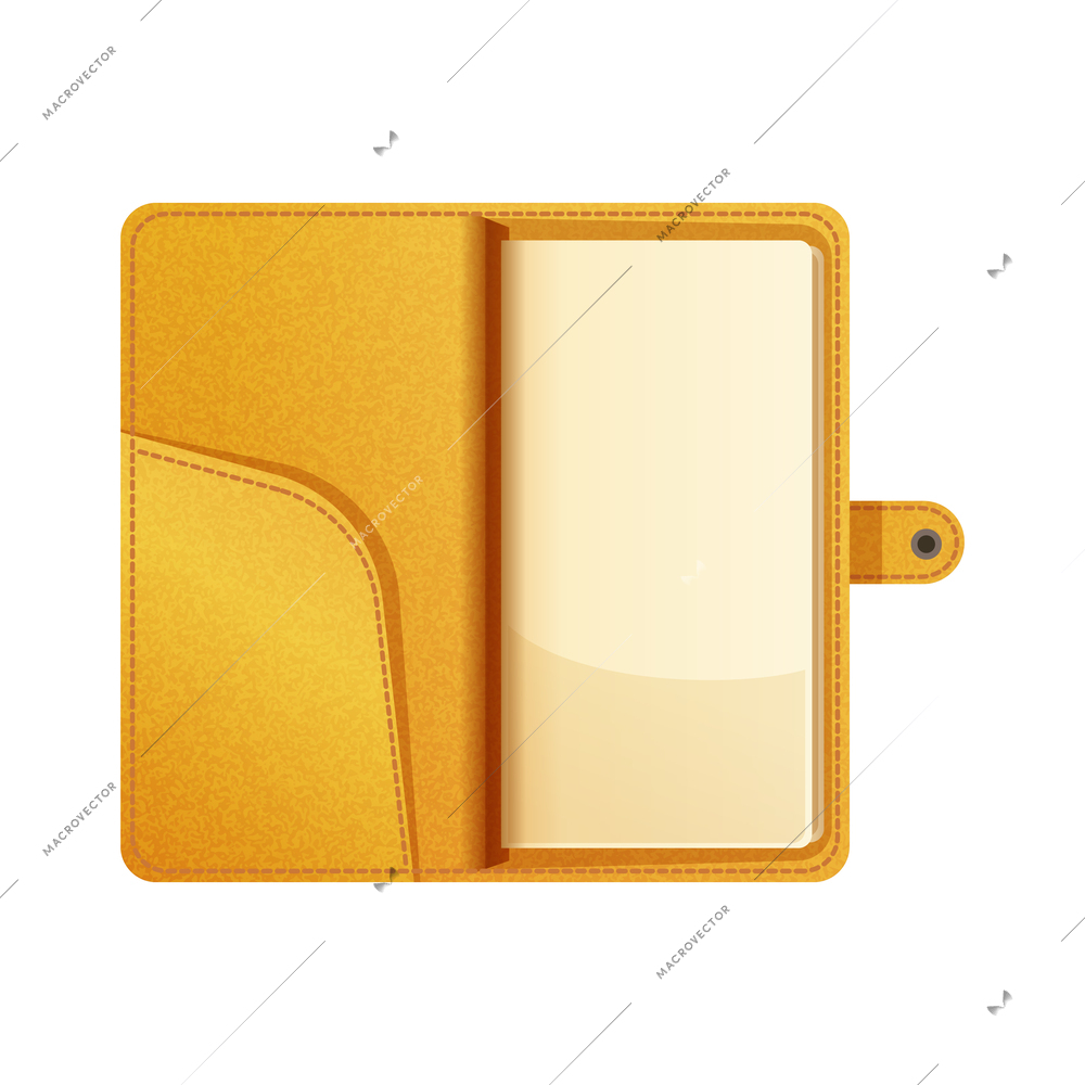 Diary photo album memories composition with isolated image of accessory on blank background vector illustration