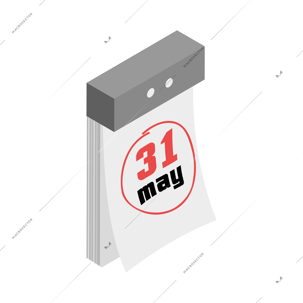 Isometric deadline composition with isolated time management icon on blank background vector illustration