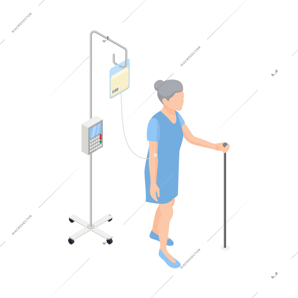 Physiotherapy rehabilitation clinic isometric composition with treatment recovery icons human characters vector illustration