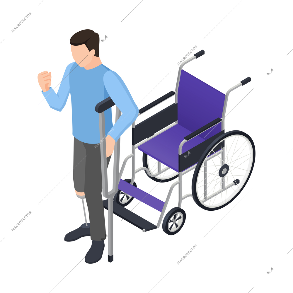 Physiotherapy rehabilitation clinic isometric composition with treatment recovery icons human characters vector illustration