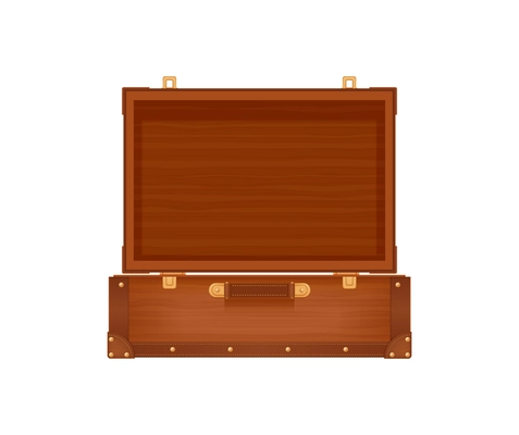 Baggage suitcase realistic composition with isolated front view image of travel bag on blank background vector illustration