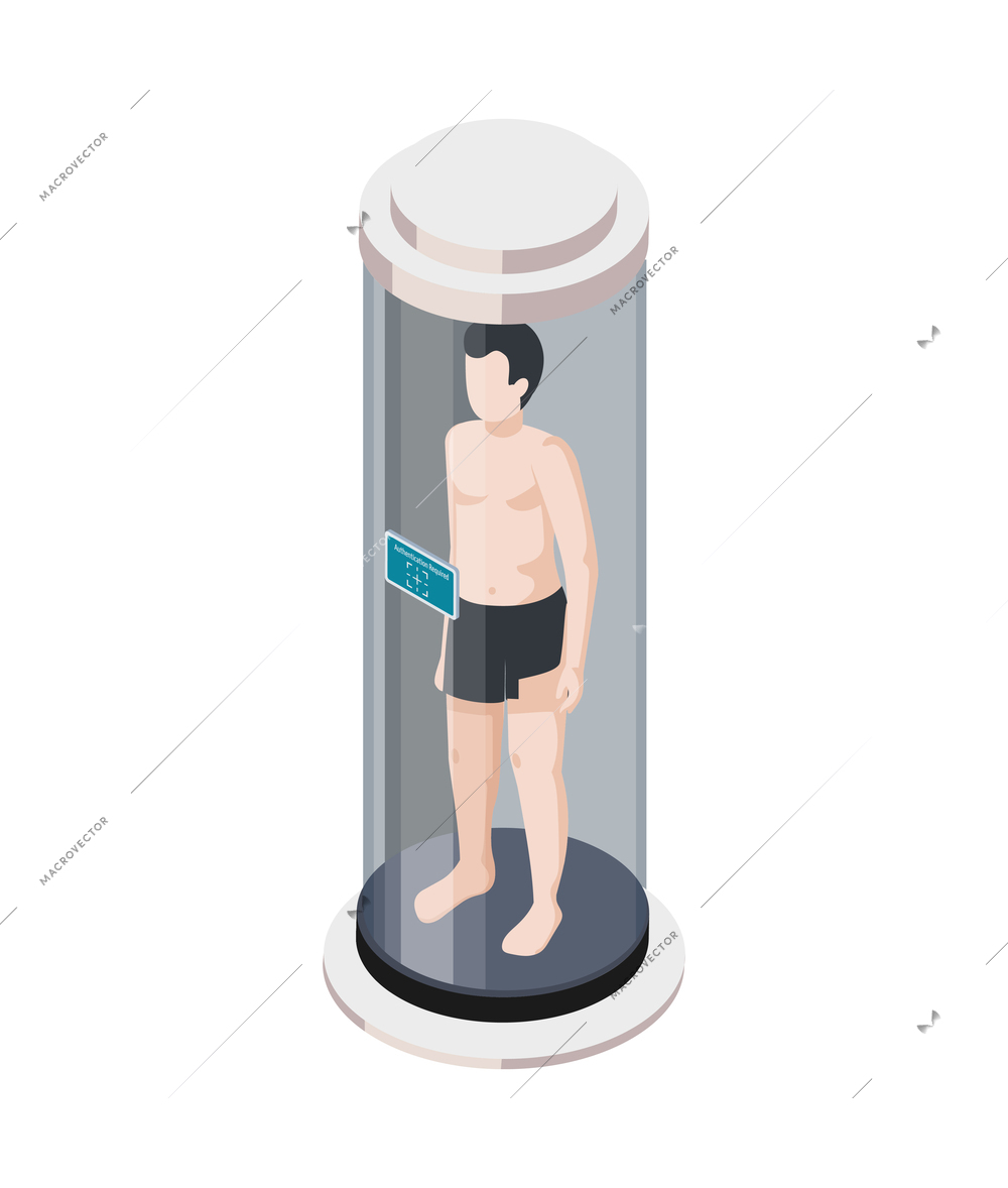 Modern medical technology isometric composition with icons of futuristic utilities on blank background vector illustration