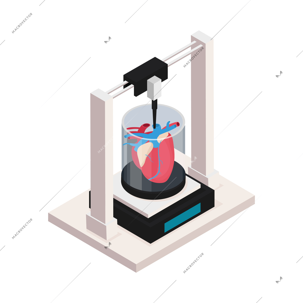 Modern medical technology isometric composition with icons of futuristic utilities on blank background vector illustration