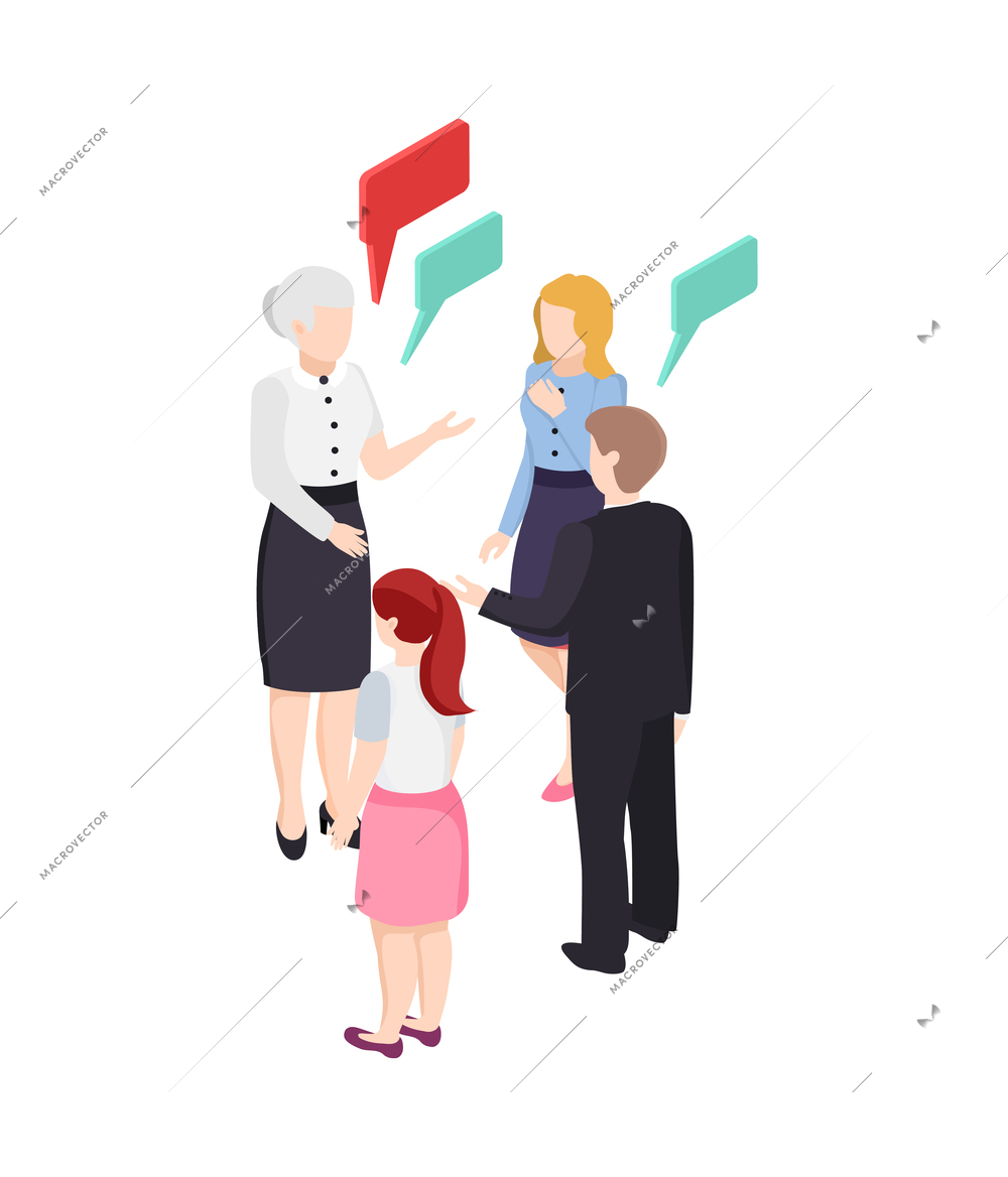 University people isometric composition with human characters and education icons on blank background vector illustration