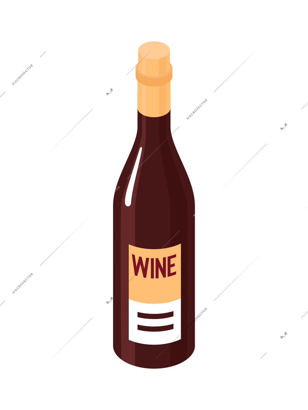 Isometric winemaker winery composition with isolated craft production image on blank background vector illustration