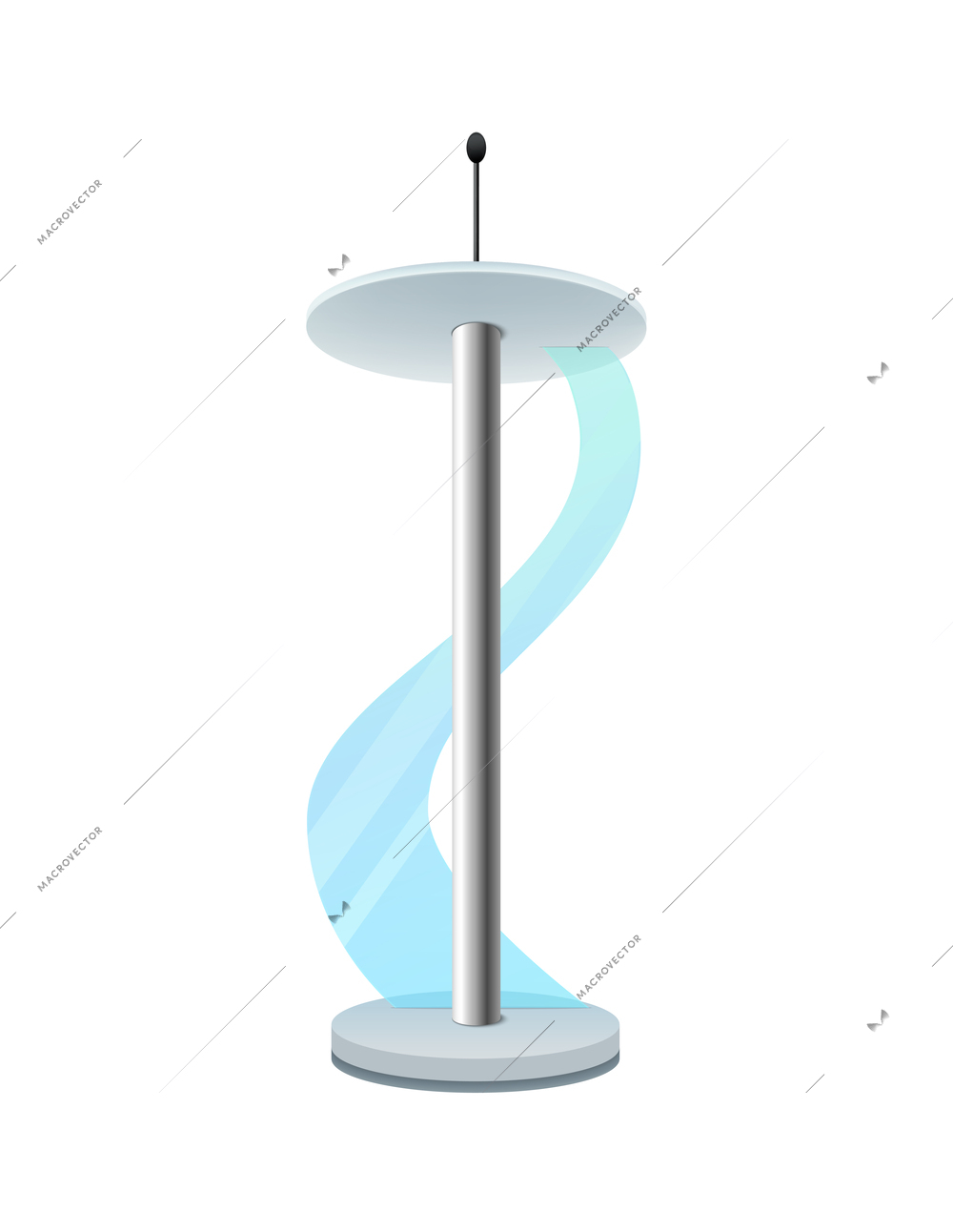 Tribune realistic composition with isolated front view image of speech pedestal on blank background vector illustration