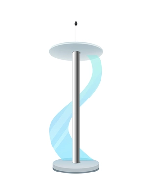 Tribune realistic composition with isolated front view image of speech pedestal on blank background vector illustration