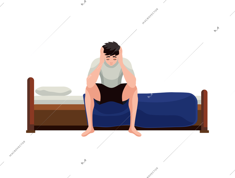 Healthy sleep bedtime composition with isolated sleeping nocturnal icons on blank background vector illustration