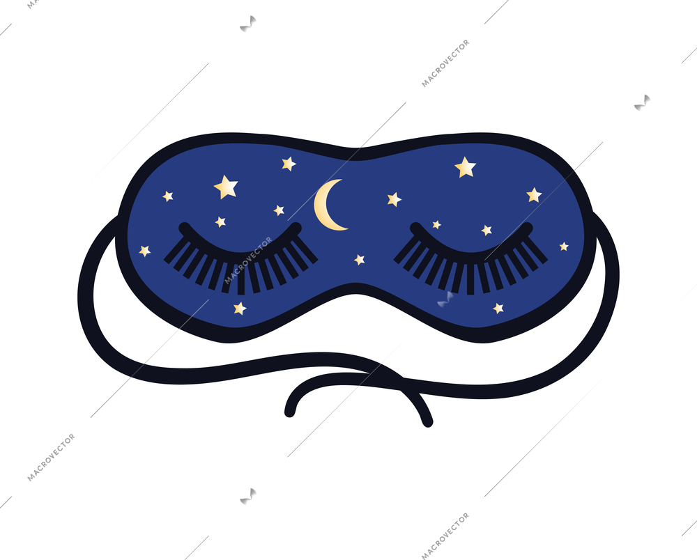 Healthy sleep bedtime composition with isolated sleeping nocturnal icons on blank background vector illustration