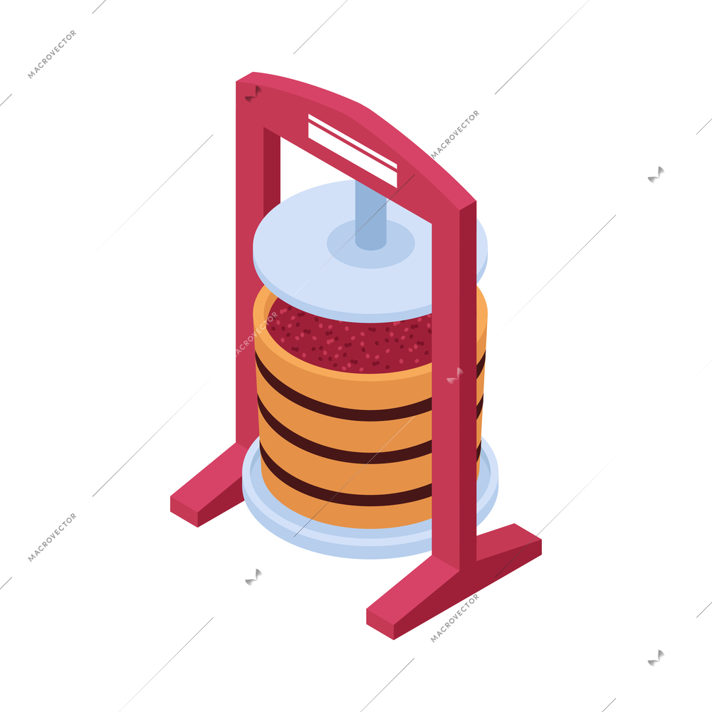 Isometric winemaker winery composition with isolated craft production image on blank background vector illustration