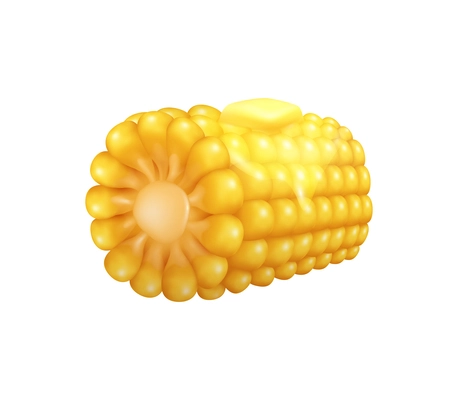 Corn realistic composition with isolated image of food product on blank background vector illustration