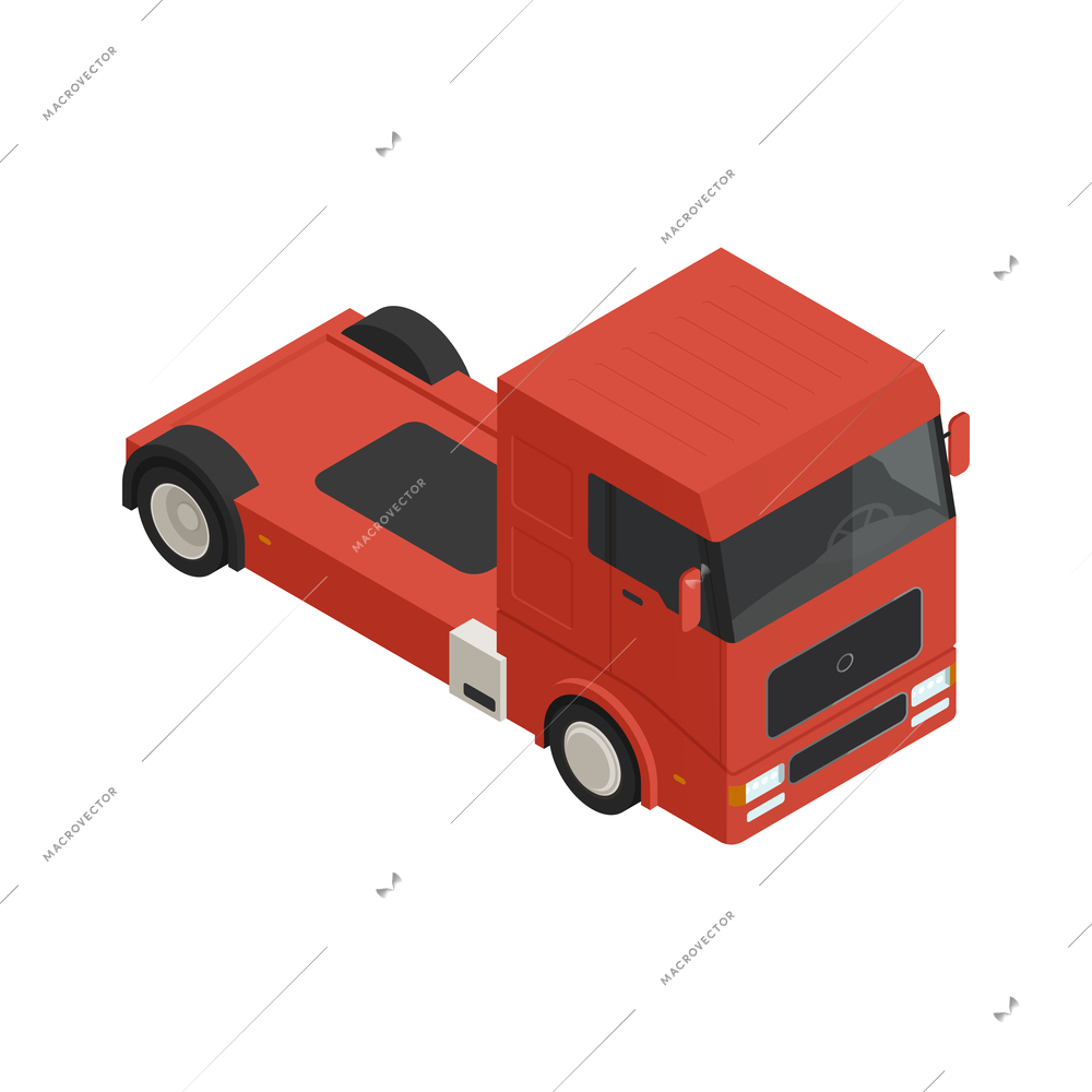 Cargo transportation logistic isometric composition with isolated delivery vehicle icon on blank background vector illustration