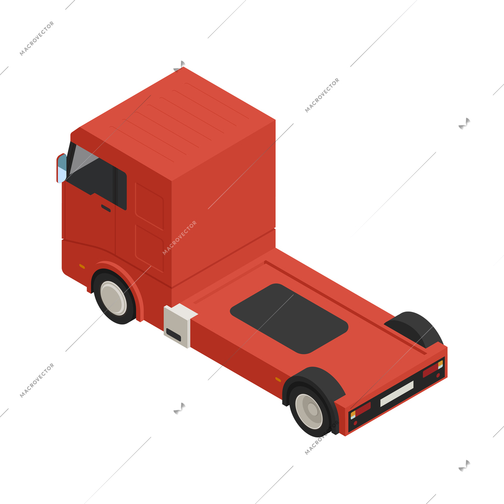 Cargo transportation logistic isometric composition with isolated delivery vehicle icon on blank background vector illustration