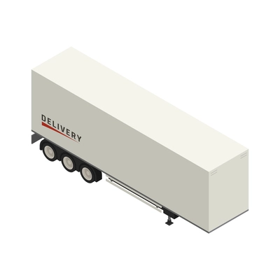 Cargo transportation logistic isometric composition with isolated delivery vehicle icon on blank background vector illustration