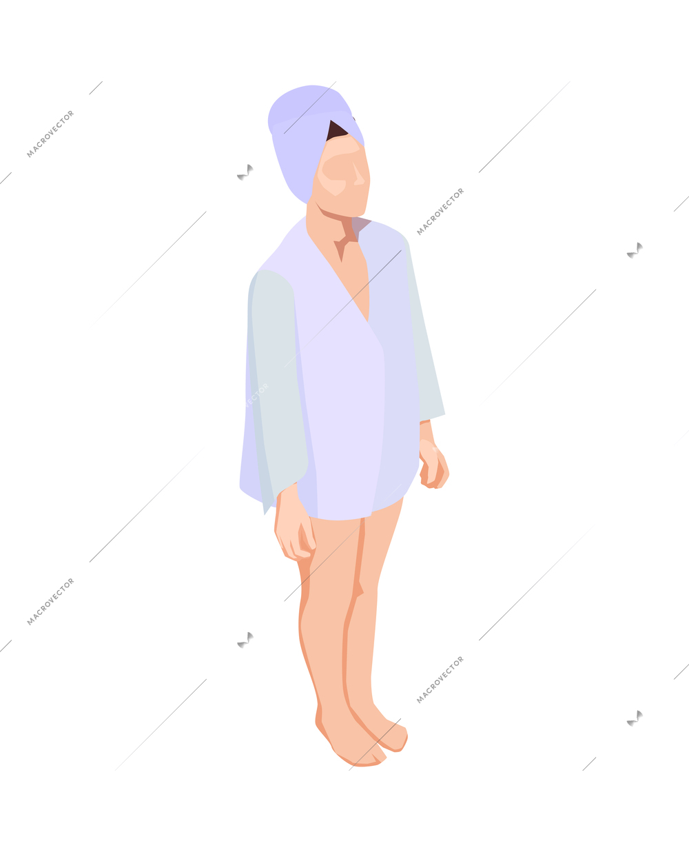 Spa beauty salon isometric composition with faceless human character on blank background vector illustration