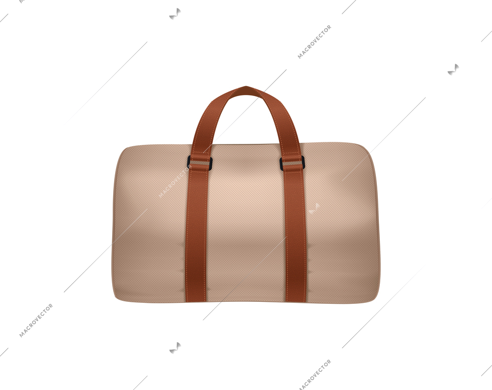 Baggage suitcase realistic composition with isolated front view image of travel bag on blank background vector illustration