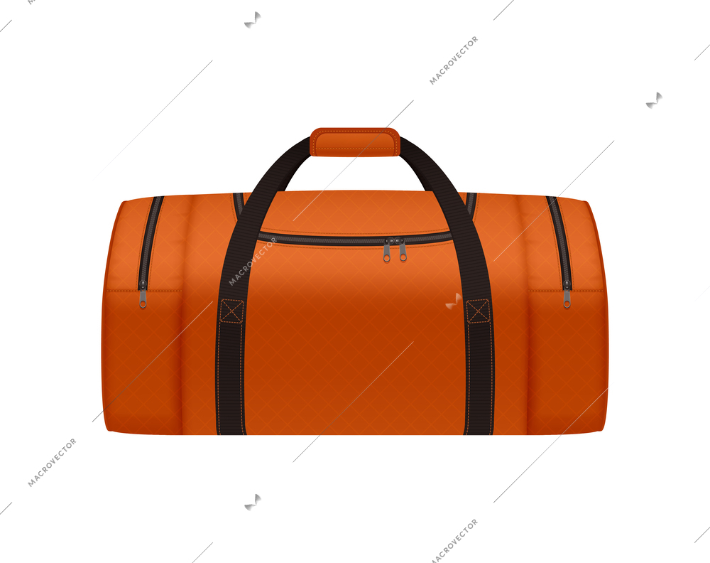 Baggage suitcase realistic composition with isolated front view image of travel bag on blank background vector illustration