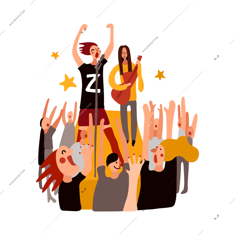 Club party composition with isolated cartoon style view of festive people having good time on blank background vector illustration