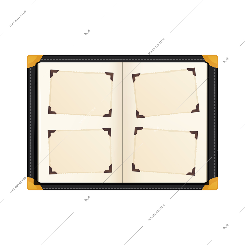 Diary photo album memories composition with isolated image of accessory on blank background vector illustration